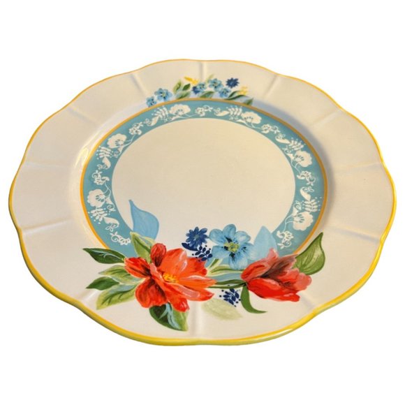 2020 The Pioneer Woman Spring Bouquet Round Floral Platter Plate Candle Holder - Picture 4 of 9